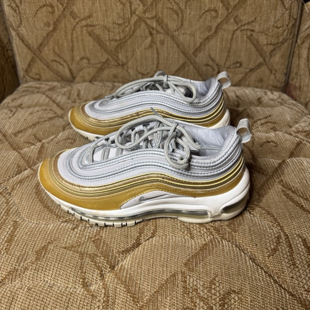 Nike Air‎ Max 97 AQ4137-001 Metallic Gold Silver Sneakers Shoes Womens 5.5